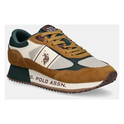 Sneakers boty U.S. Polo Assn. CLEEF hnědá barva, CLEEF007M/DMS1