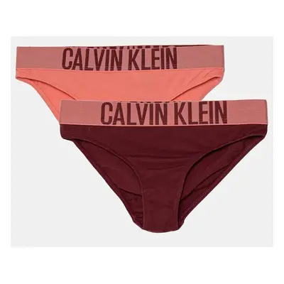 Dětské kalhotky Calvin Klein Underwear 2-pack vínová barva, G80G800701