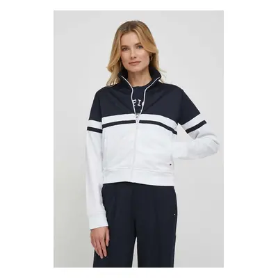 Mikina Tommy Hilfiger dámská, tmavomodrá barva, vzorovaná, WW0WW41136