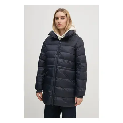 Péřová bunda Tommy Hilfiger dámská, tmavomodrá barva, zimní, WW0WW43119