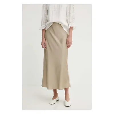 Sukně Bruuns Bazaar AcaciaBBJoane skirt béžová barva, maxi, BBW3909