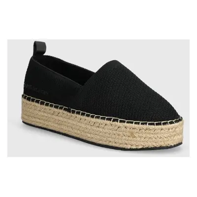 Espadrilky Calvin Klein Jeans PLATFORM ESPADRILLE UC černá barva, na platformě, YW0YW01377