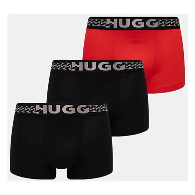 Boxerky HUGO 3-pack pánské, červená barva, 50524778