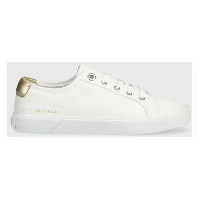 Tenisky Tommy Hilfiger LACE UP VULC SNEAKER dámské, bílá barva, FW0FW06957