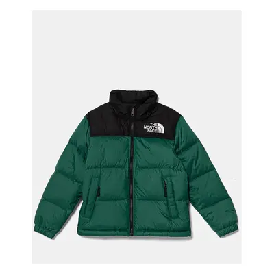 Dětská péřová bunda The North Face TEEN 1996 RETRO NUPTSE JACKET zelená barva, NF0A8A4CNL11