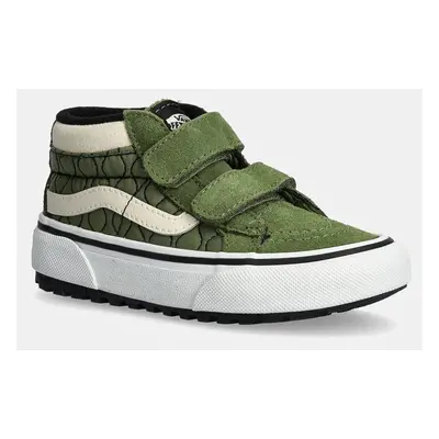 Dětské semišové tenisky Vans MTE SK8-Mid Reissue zelená barva, VN000D10V0N1