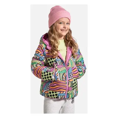 Dětská oboustranná bunda Coccodrillo růžová barva, OUTERWEAR GIRL KIDS