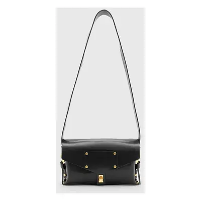 Kožená kabelka AllSaints MIRO SATCHEL černá barva, W004XA