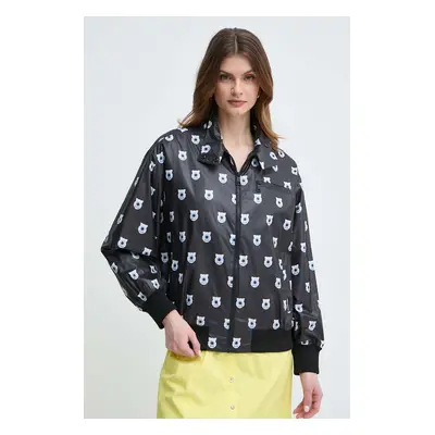 Bomber bunda Karl Lagerfeld x Darcel Disappoints černá barva, přechodná, oversize