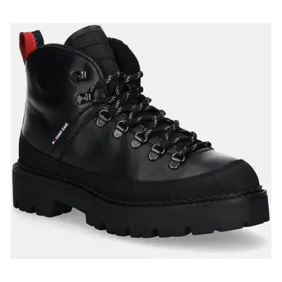 Boty Tommy Jeans TJM HIKING BOOT WL pánské, černá barva, EM0EM01491