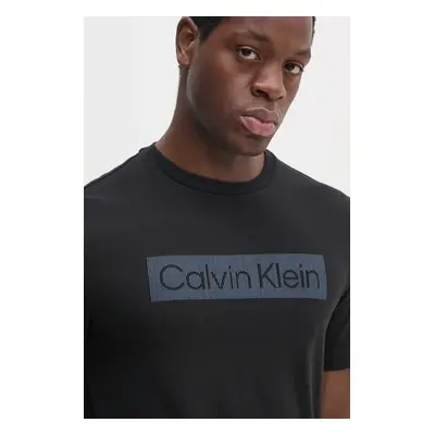 Bavlněné tričko Calvin Klein černá barva, s potiskem, K10K113590