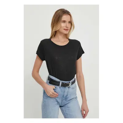 Plátěné tričko Pepe Jeans LILIAN černá barva, PL505768