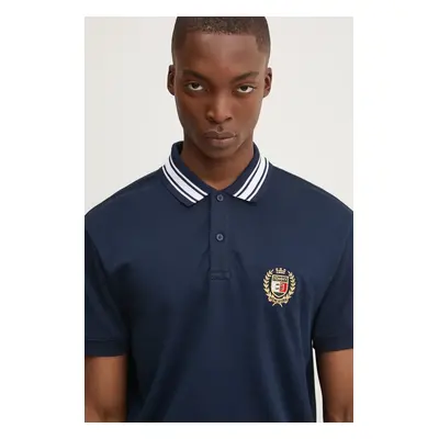 Polo tričko Tommy Jeans tmavomodrá barva, s aplikací, DM0DM19624