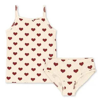 Dětská souprava Konges Sløjd MINNIE UNDERWEAR GOTS béžová barva, KS101613