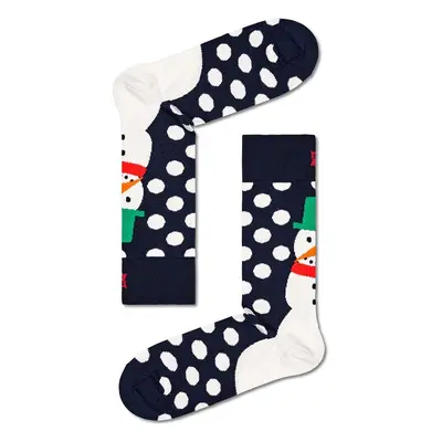 Ponožky Happy Socks Jumbo Snowman Sock tmavomodrá barva