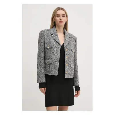 Blazer s příměsí vlny Tommy Hilfiger šedá barva, WW0WW43001