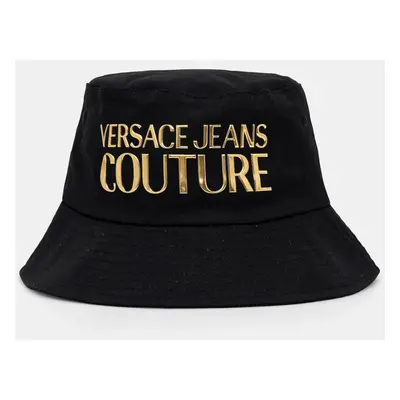 Bavlněný klobouk Versace Jeans Couture černá barva, 77HAZK04 ZG268