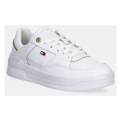 Kožené sneakers boty Tommy Hilfiger ESSENTIAL BASKET SNEAKER bílá barva, FW0FW08261