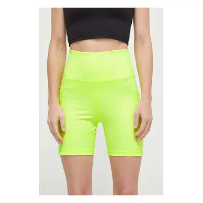 Kraťasy Dkny dámské, žlutá barva, hladké, high waist, DP2S5088