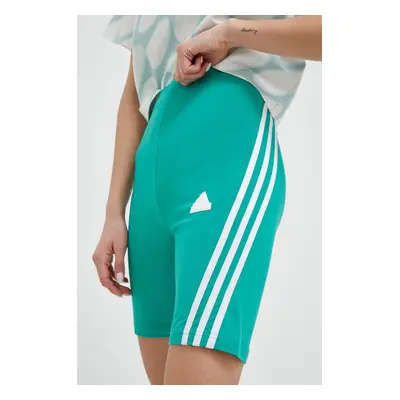 Kraťasy adidas dámské, zelená barva, s aplikací, high waist