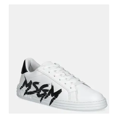 Kožené sneakers boty MSGM bílá barva, 3740MS506 924