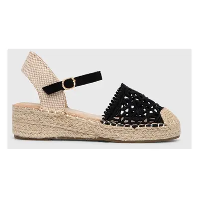 Espadrilky Answear Lab černá barva, na klínku