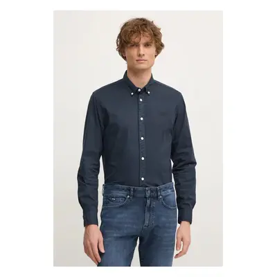 Bavlněná košile Pepe Jeans MANLEY tmavomodrá barva, regular, s límečkem button-down, PM308728