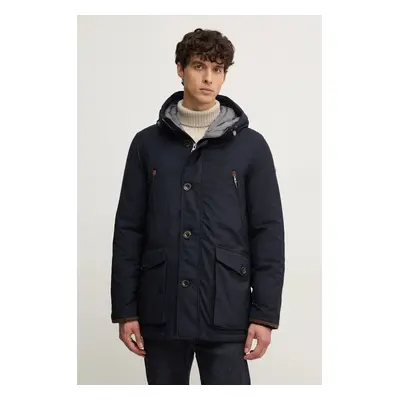 Parka Hackett London pánská, tmavomodrá barva, zimní, HM403226