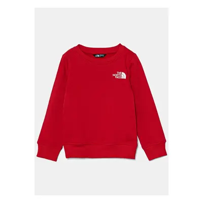 Dětská mikina The North Face REDBOX REGULAR CREW červená barva, s potiskem, NF0A89H76821