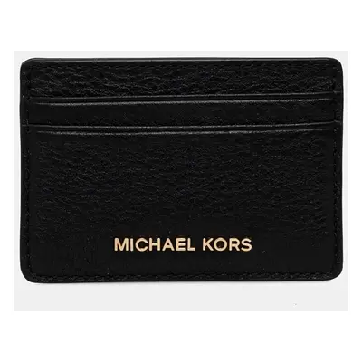 Kožené pouzdro na karty MICHAEL Michael Kors černá barva, 32F7GF6D0L