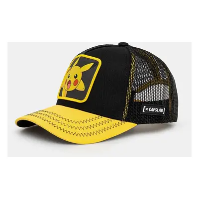 Dětská baseballová čepice Capslab Pokemon Capslab Trucker černá barva, s aplikací, CL.PKM2.3.PIK