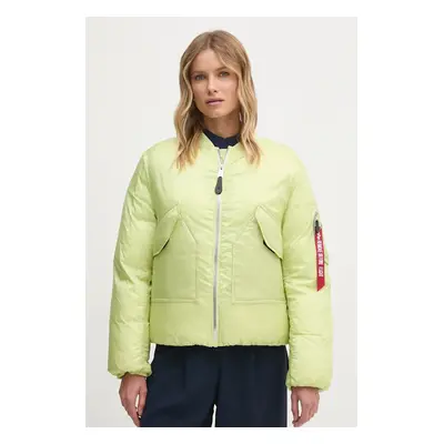 Bunda Alpha Industries dámská, zelená barva, zimní, oversize, 148004