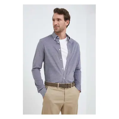 Košile Tommy Hilfiger tmavomodrá barva, slim, s límečkem button-down, MW0MW30675