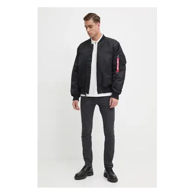 Bomber bunda Alpha Industries MA-1 Dragon EMB černá barva, přechodná, oversize