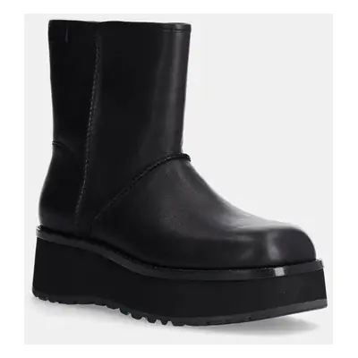 Nízké kozačky UGG Cityfunc Mid dámské, černá barva, na platformě, 1162990-BLK