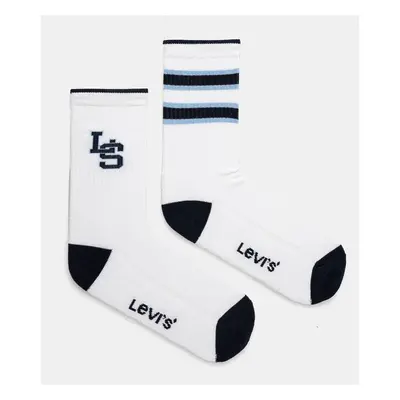 Ponožky Levi's 2-pack bílá barva, 37157-1163