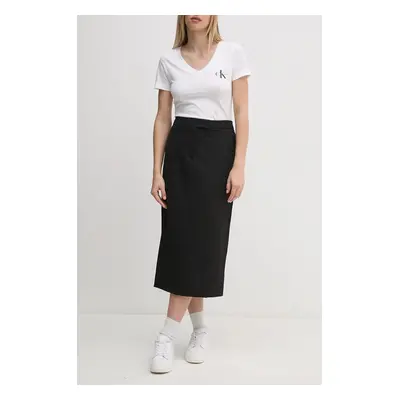 Sukně Calvin Klein černá barva, midi, 00040WL674