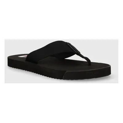 Žabky Tommy Jeans TJM ELEVATED FLIP FLOP pánské, černá barva, EM0EM01393