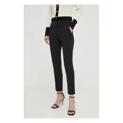 Kalhoty Patrizia Pepe dámské, černá barva, přiléhavé, high waist, 8P0585 A6F5