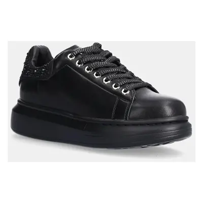 Kožené sneakers boty GOE černá barva, OO2N4004 BLACK