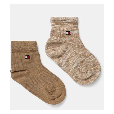 Dětské ponožky Tommy Hilfiger 2-pack hnědá barva, 701229880