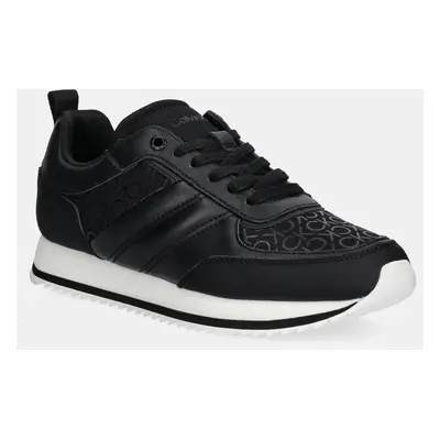 Sneakers boty Calvin Klein LOW TOP LACE UP REPR MONO černá barva, HM0HM01595