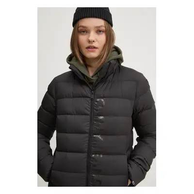 Péřová bunda Tommy Jeans dámská, černá barva, přechodná, DW0DW20388