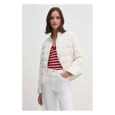 Péřová bunda Tommy Hilfiger dámská, béžová barva, zimní, WW0WW42377