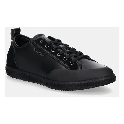 Kožené sneakers boty Calvin Klein LOW TOP LACE UP černá barva, HM0HM01585