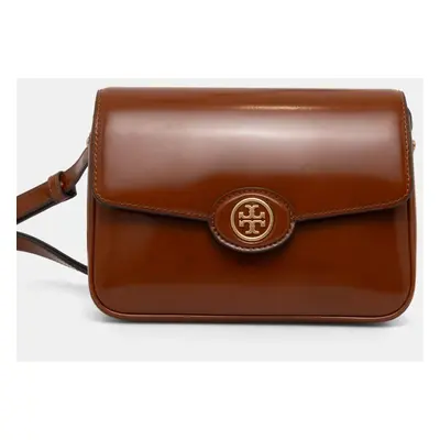 Kožená kabelka Tory Burch Robinson hnědá barva, 143122.223