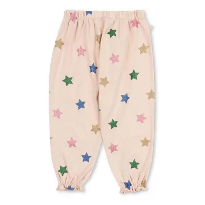 Dětské bavlněné tepláky Konges Sløjd MALLI GLITTER PANTS GOTS béžová barva, KS101595