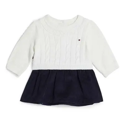 Dívčí šaty Tommy Hilfiger bílá barva, mini, KN0KN02005