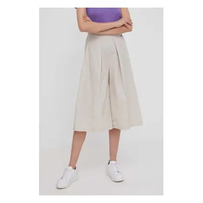 Kalhoty Bomboogie dámské, béžová barva, střih culottes, high waist, PW8491TCPA4