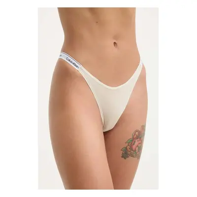 Tanga Calvin Klein Underwear béžová barva, 000QD5157E